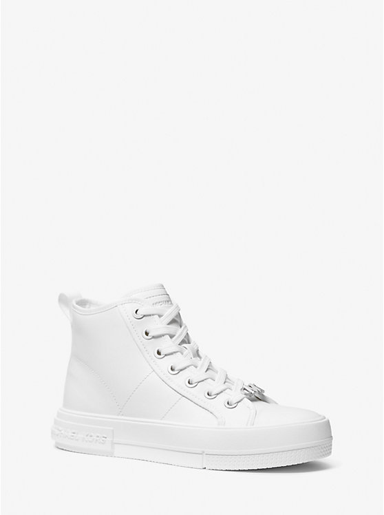 Women Michael Kors Evy Leather High-Top Sneakers White | ZGULJQ-456