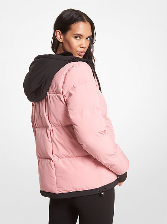 Women Michael Kors Faux Fur-Trim Quilted Puffer Jackets Royal Pink | GPJLQV-821