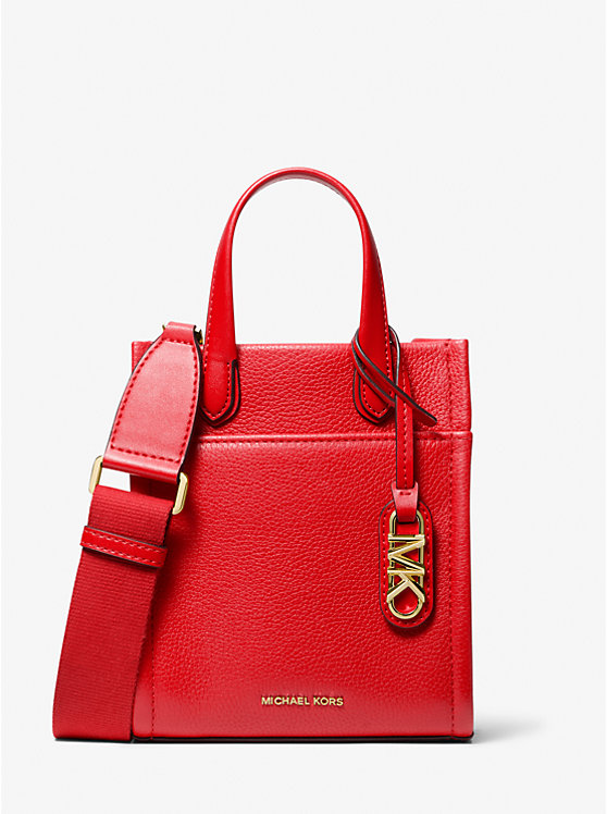 Women Michael Kors Gigi Extra-Small Pebbled Leather Crossbody Bags Red | RQNHLD-562