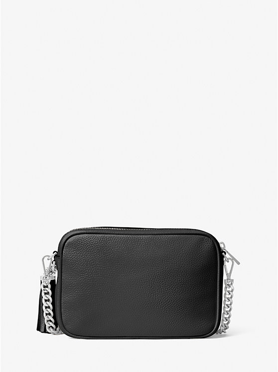 Women Michael Kors Ginny Leather Crossbody Bags Black | TRMSHP-234