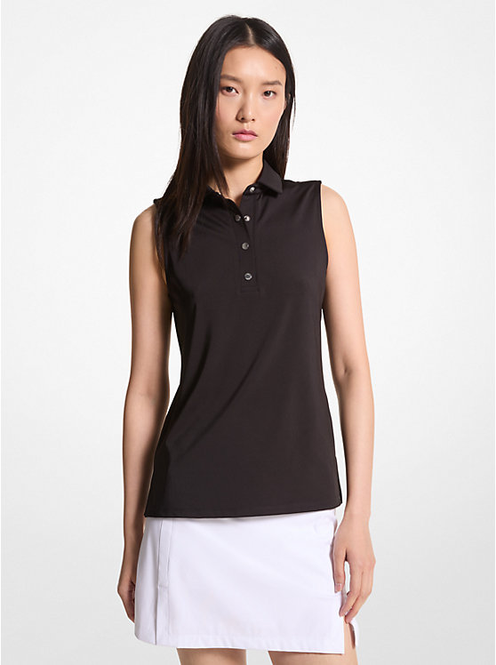 Women Michael Kors Golf Tech Performance Sleeveless Shirts Black | REALFC-196