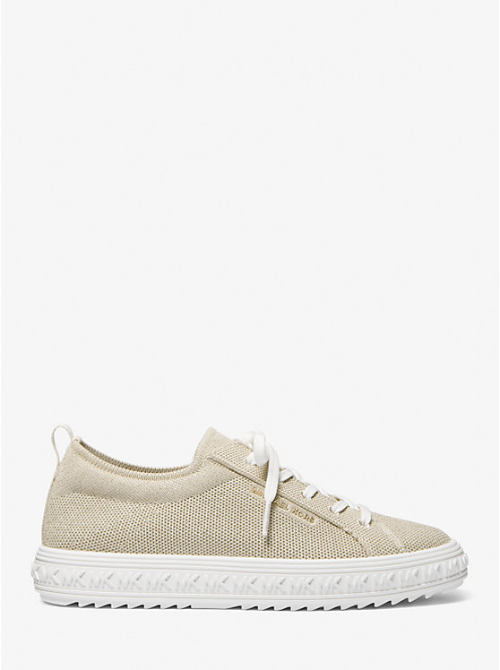 Women Michael Kors Grove Metallic Knit Sneakers Gold | UOBVTF-487