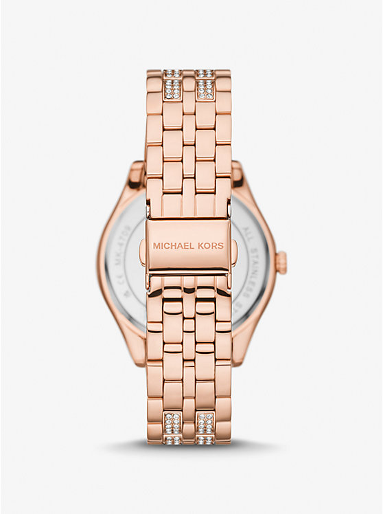 Women Michael Kors Harlowe Pavé Rose Gold-Tone Watches Rose Gold | BWGFIN-504