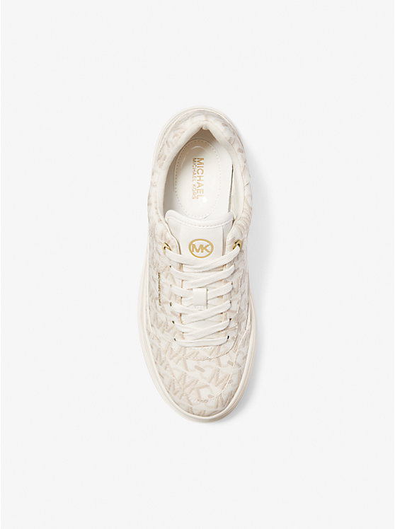 Women Michael Kors Hayes Empire Signature Logo Platform Sneakers Light Yellow | AVLMZK-976