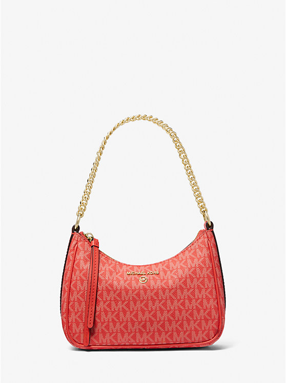 Women Michael Kors Jet Set Charm Small Logo Handbag Coral | DPOXAB-710