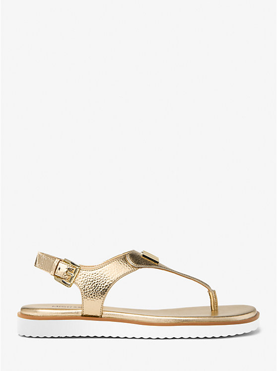 Women Michael Kors Jilly Metallic Sandals Gold | PCXBJN-812