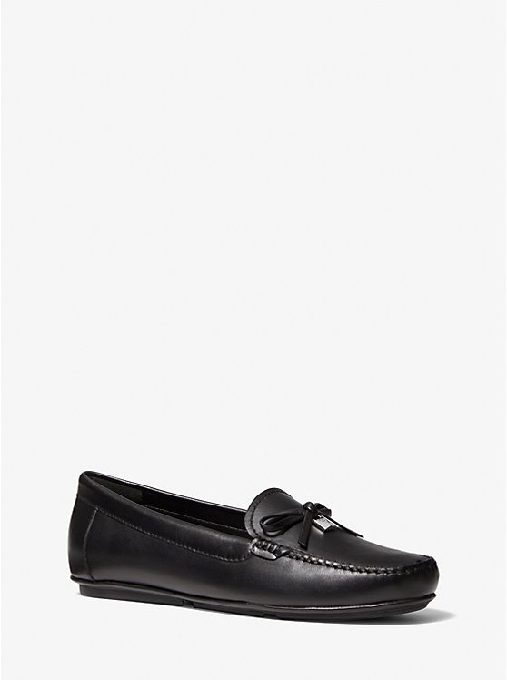 Women Michael Kors Juliette Leather Loafers Black | OUHXIT-724