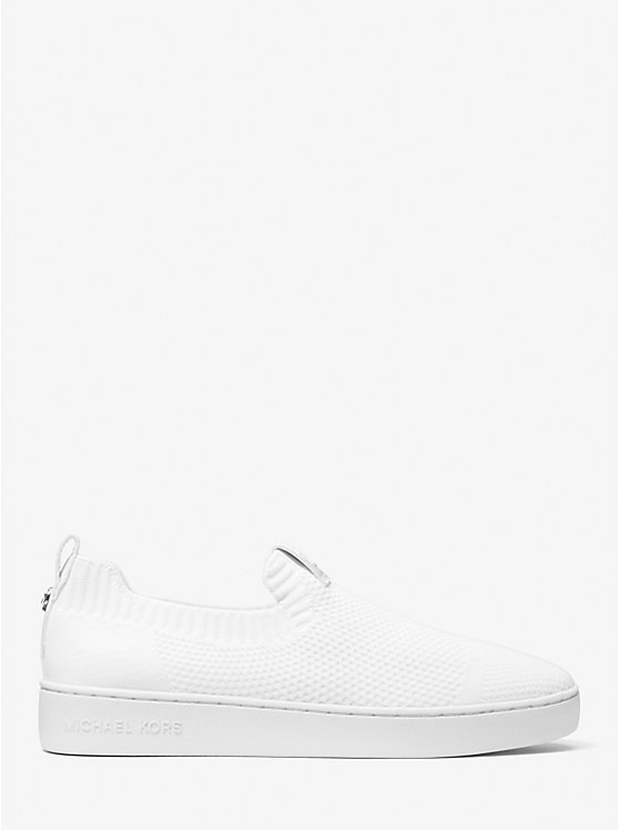 Women Michael Kors Juno Stretch Knit Slip-On Sneakers White | CQXBDW-587