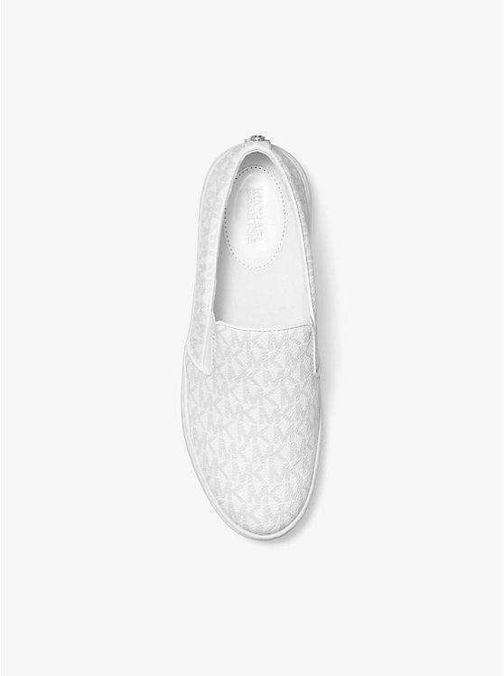 Women Michael Kors Keaton Logo Slip-On Sneakers White | FTJRLH-754