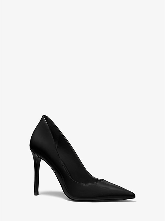 Women Michael Kors Keke Patent Leather Pumps Black | DVIZGQ-837