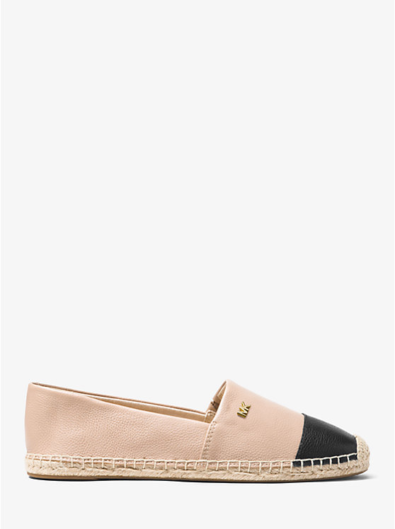 Women Michael Kors Kendrick Leather Slip-On Espadrilles Beige | SQIEWD-819