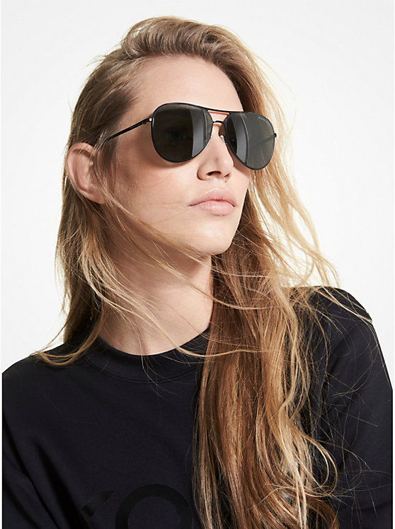 Women Michael Kors Kona Sunglasses Black | XOAURG-947