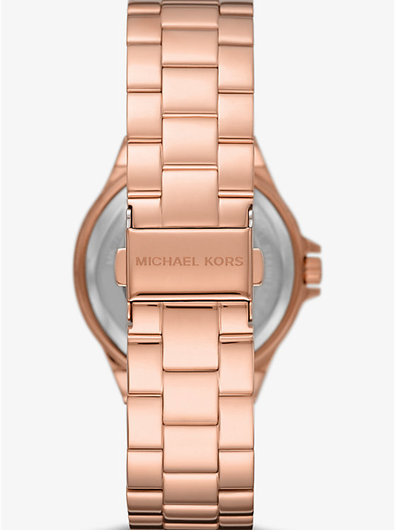 Women Michael Kors Lennox Pavé Logo Rose Gold-Tone Watches Rose Gold | YRIGOE-091