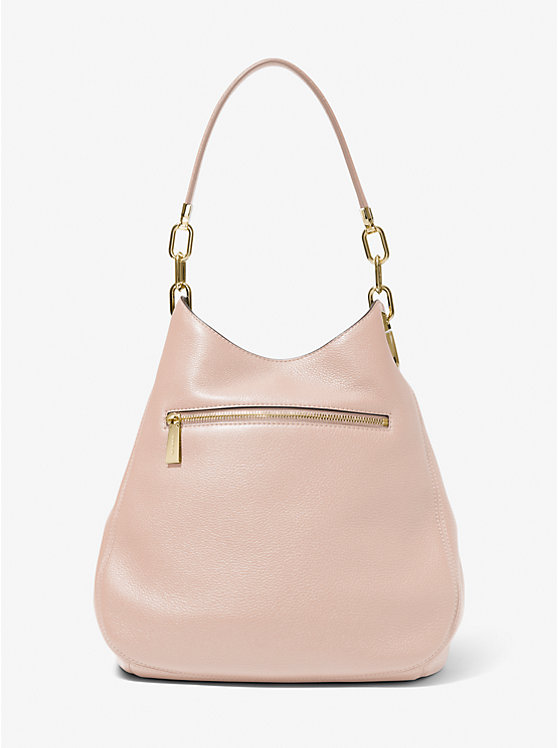 Women Michael Kors Lillie Large Pebbled Leather Shoulder Bags Pink | UWMPNK-174