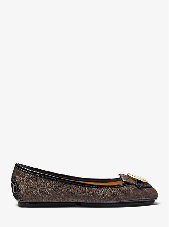 Women Michael Kors Lillie Logo Flat Shoes Brown | COABHR-641