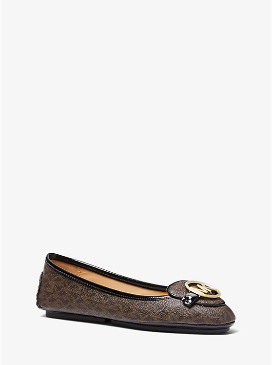 Women Michael Kors Lillie Logo Flat Shoes Brown | COABHR-641