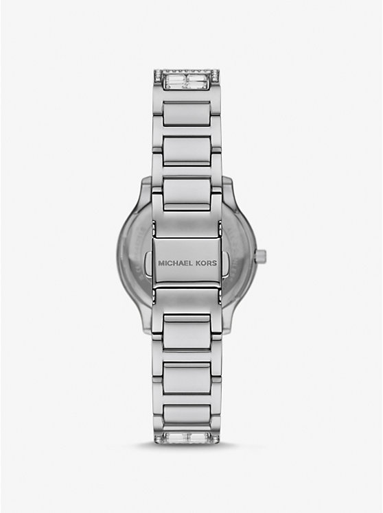 Women Michael Kors Limited-Edition Mini Sage Pavé Silver-Tone Watches Silver | OILDYE-162