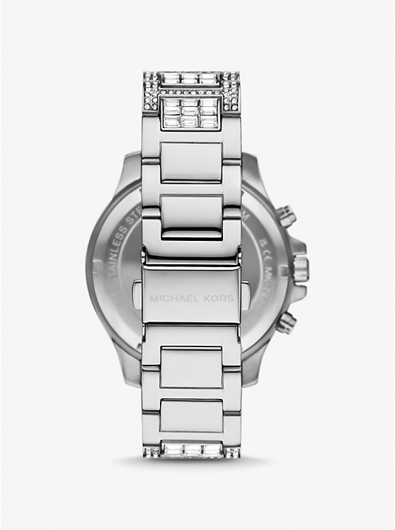 Women Michael Kors Limited-Edition Oversized Sage Pavé Silver-Tone Watches Silver | FOLTRI-467