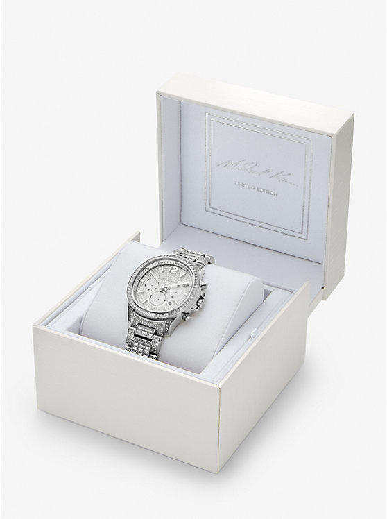 Women Michael Kors Limited-Edition Oversized Sage Pavé Silver-Tone Watches Silver | FOLTRI-467