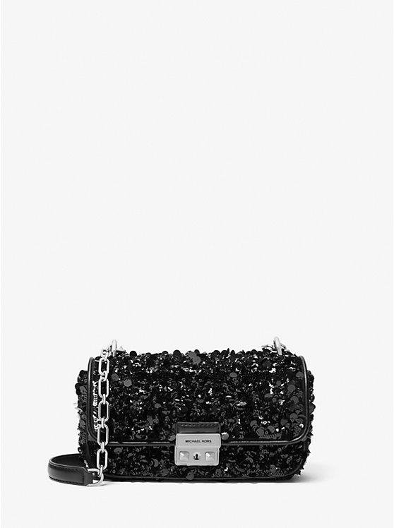 Women Michael Kors Limited-Edition Tribeca Small Hand-Embellished Shoulder Bags Black | VZDOTU-516