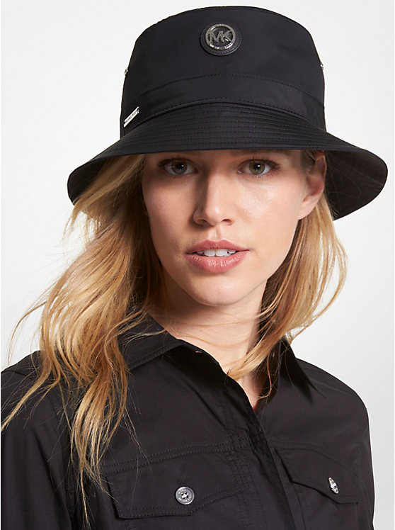 Women Michael Kors Logo Woven Bucket Hats Black | DVWPQN-428