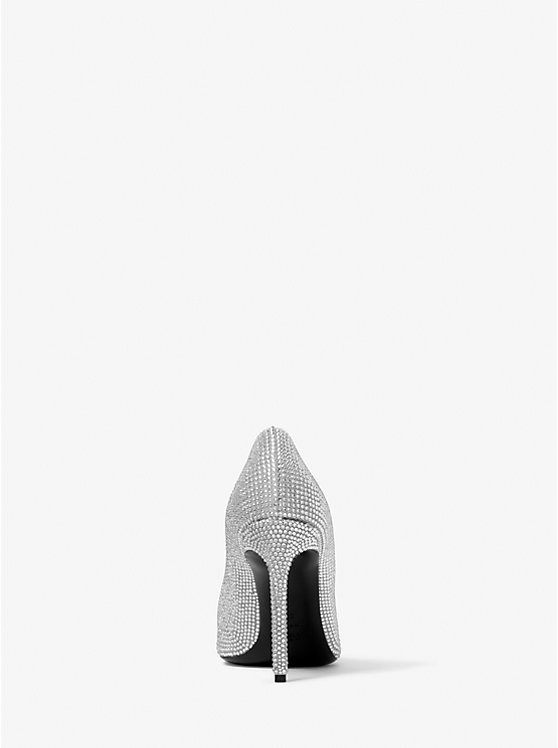 Women Michael Kors Martine Crystal Embellished Suede Pumps Grey | ZRBKGA-276