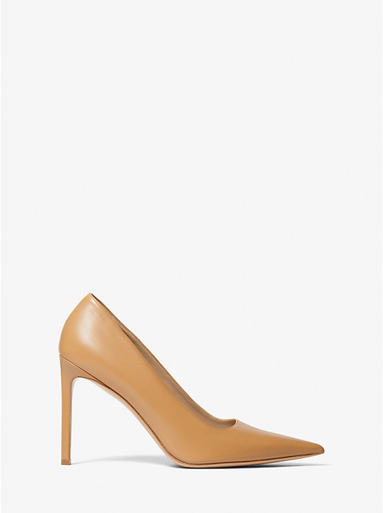 Women Michael Kors Martine Leather Pumps Brown | WHQKZN-497