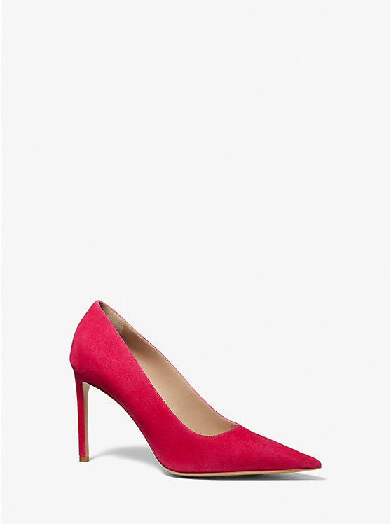 Women Michael Kors Martine Suede Pumps Red | CHRBXN-365