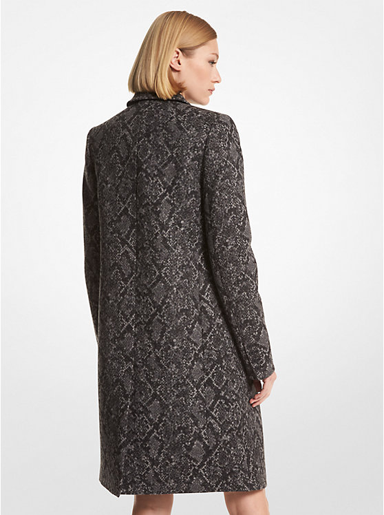 Women Michael Kors Metallic Snake Jacquard Coats Black / Silver | ZPVQAB-240