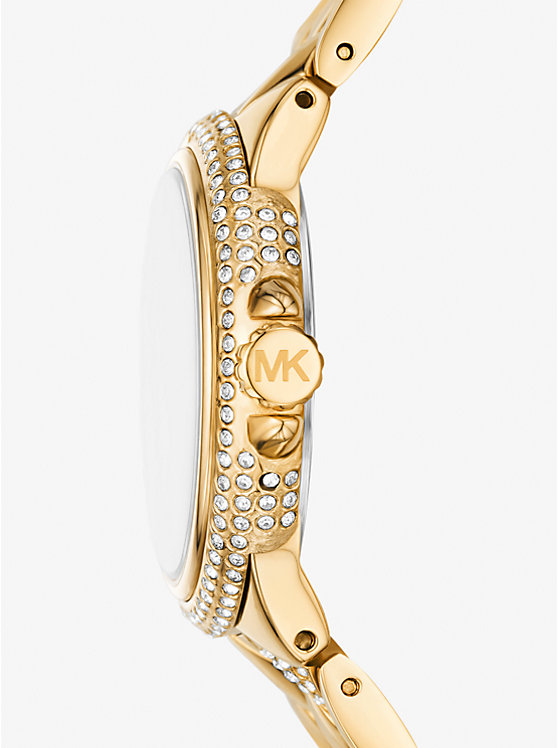 Women Michael Kors Mini Camille Pavé Gold-Tone Watches Gold | VFPZAH-549