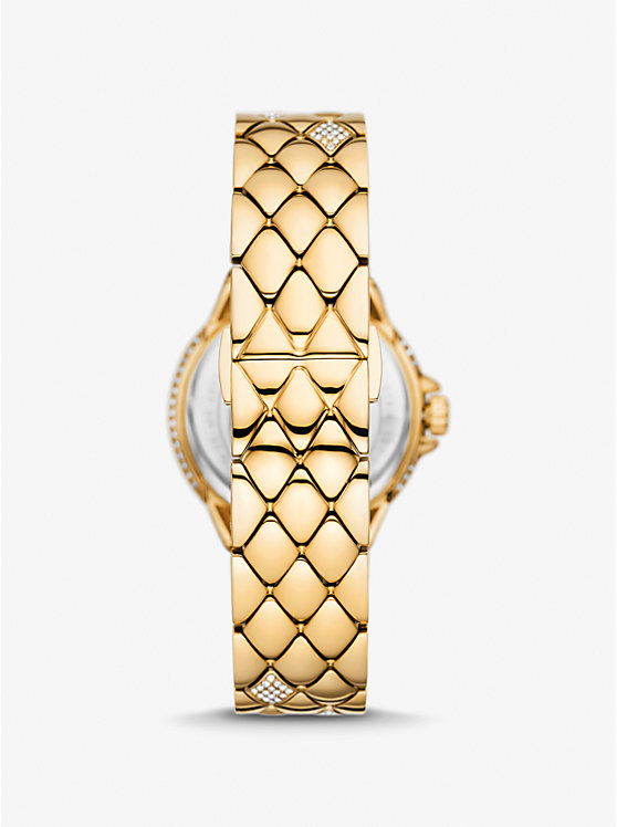 Women Michael Kors Mini Camille Pavé Gold-Tone Watches Gold | VFPZAH-549