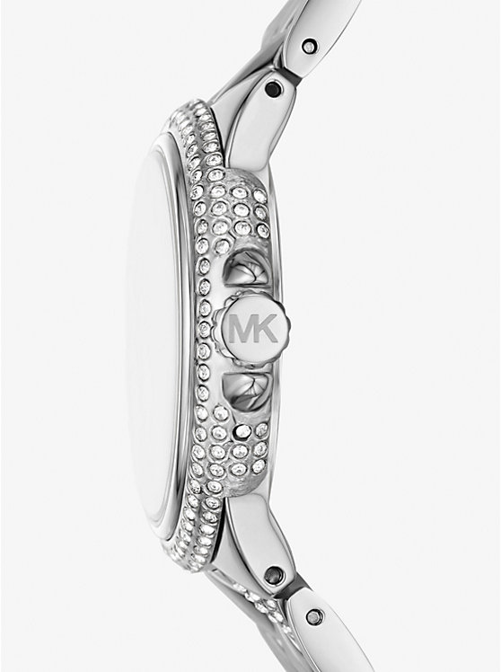 Women Michael Kors Mini Camille Pavé Silver-Tone Watches Silver | OXHDUA-416