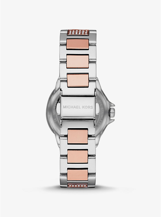 Women Michael Kors Mini Camille Pavé Two-Tone Watches Silver | LIVXSJ-374