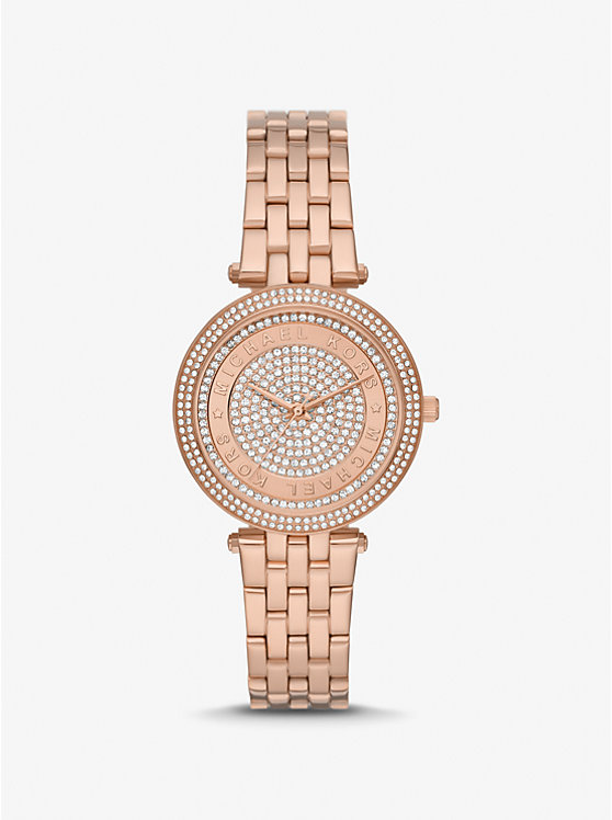 Women Michael Kors Mini Darci Pavé Rose Gold-Tone Watches Rose Gold | RKTBLF-357