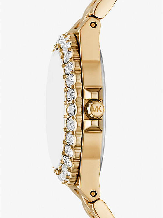 Women Michael Kors Mini Lennox Pavé Gold-Tone Watches Gold | RFZJUS-610