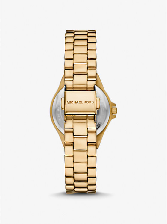 Women Michael Kors Mini Lennox Pavé Gold-Tone Watches Gold | RFZJUS-610