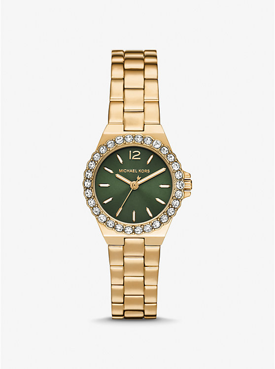 Women Michael Kors Mini Lennox Pavé Gold-Tone Watches Gold | RFZJUS-610