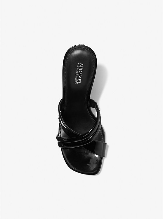 Women Michael Kors Nadina Patent Leather Mules Black | VLGBRY-674