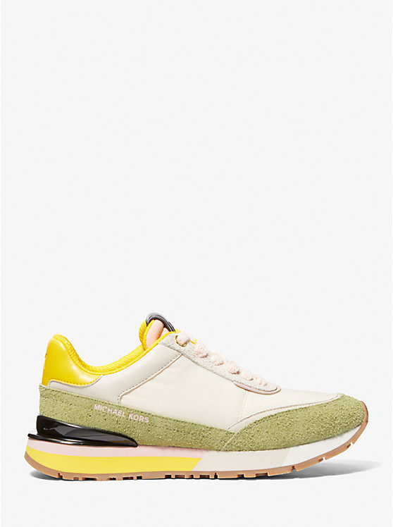 Women Michael Kors Nova Suede and Nylon Sneakers Yellow | AHLRZT-396