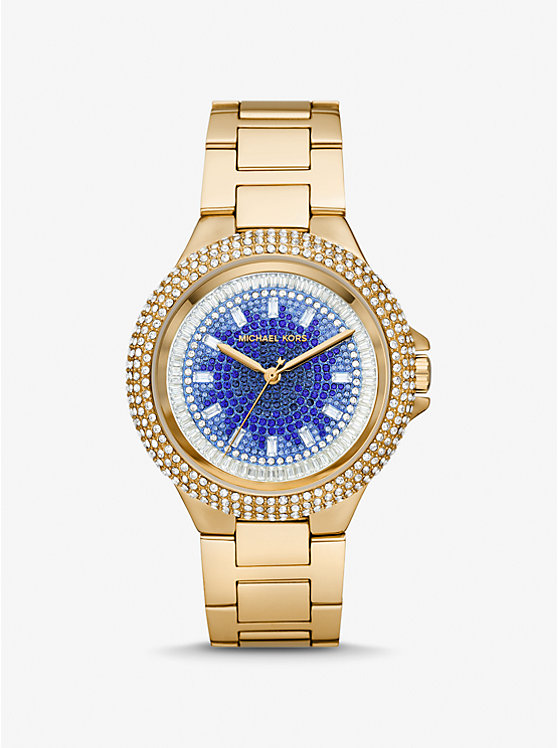 Women Michael Kors Oversized Camille Ombre Pavé Gold-Tone Watches Gold | KOPJAZ-802