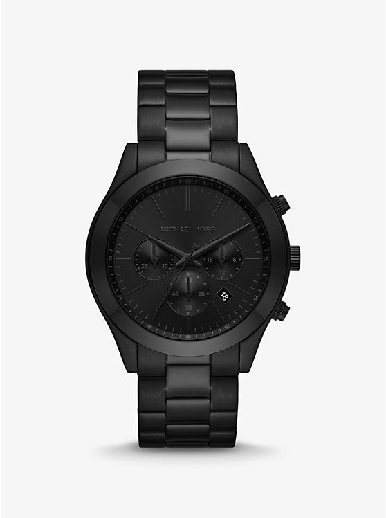 Women Michael Kors Oversized Slim Runway Black-Tone Watches Black | DREZKJ-389