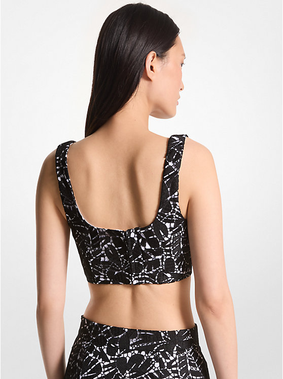 Women Michael Kors Palm Lace Bralette Tops Black | EKFOJI-741