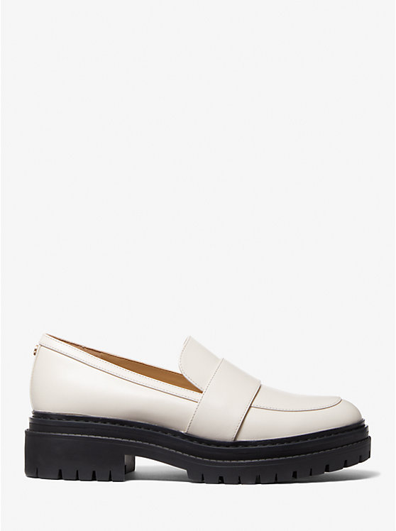 Women Michael Kors Parker Leather Loafers Cream | RUIVMP-965