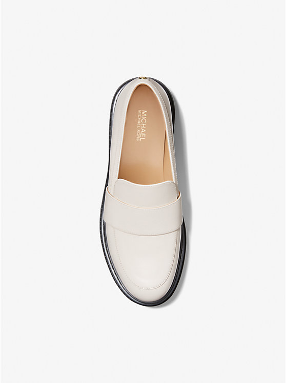 Women Michael Kors Parker Leather Loafers Cream | RUIVMP-965