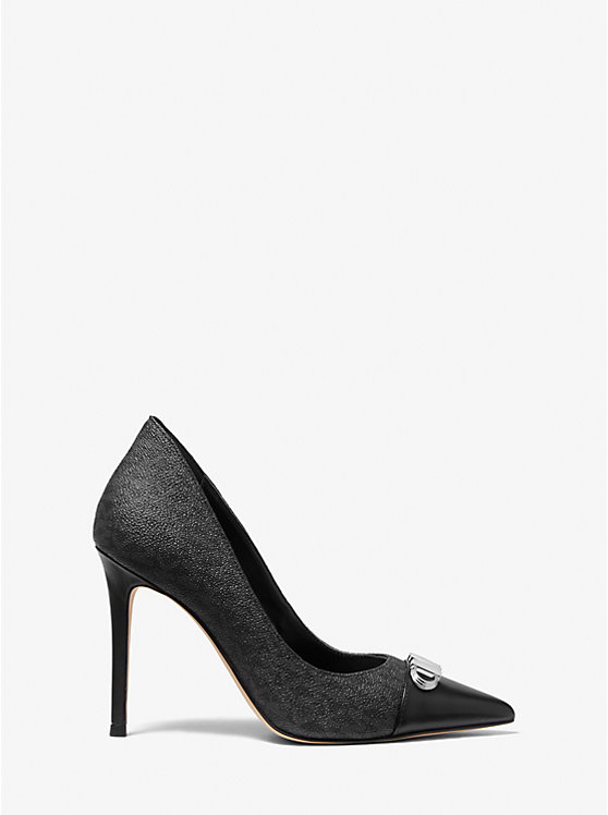 Women Michael Kors Parker Logo Pumps Black | JHOXYI-079