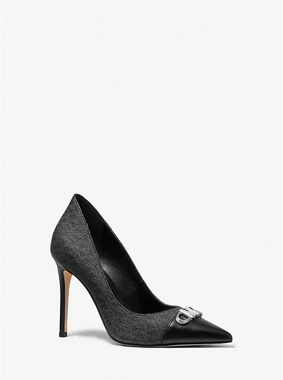 Women Michael Kors Parker Logo Pumps Black | JHOXYI-079