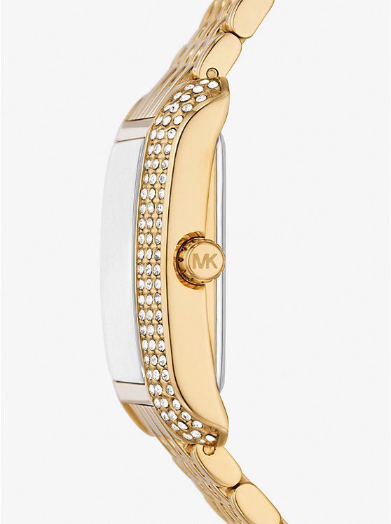 Women Michael Kors Petite Emery Pavé Gold-Tone Watches Gold | ZREPBI-632