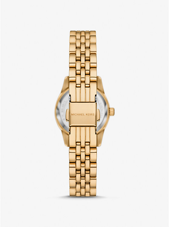 Women Michael Kors Petite Lexington Pavé Gold-Tone Watches Turquoise | QBKFUV-167