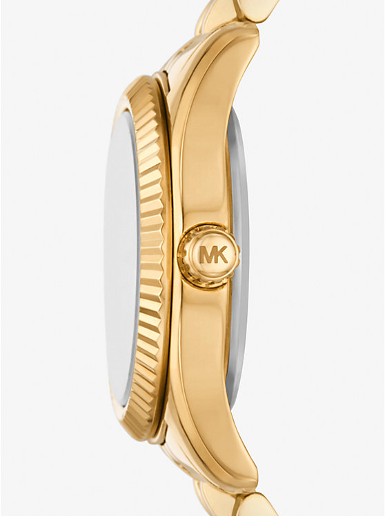 Women Michael Kors Petite Lexington Pavé Gold-Tone Watches Gold | XFCGTW-513