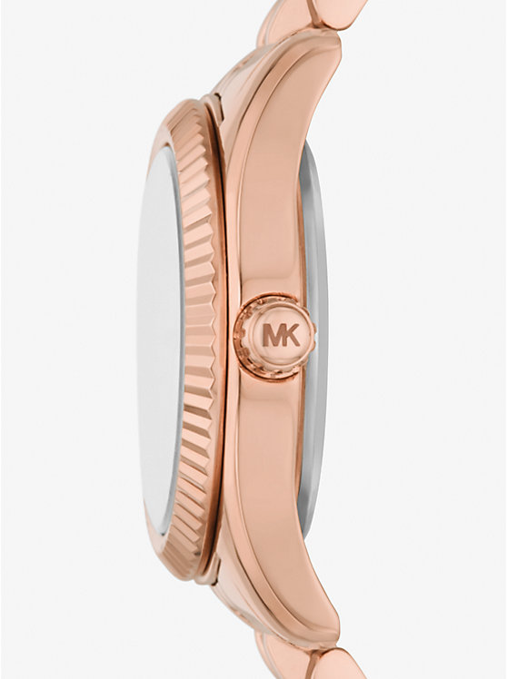 Women Michael Kors Petite Lexington Pavé Rose Gold-Tone Watches Rose Gold | YRNUZO-568